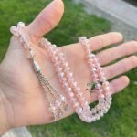 Tasbih efecto cristal rosa