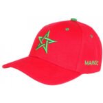 Gorra con la bandera Marruecos roja