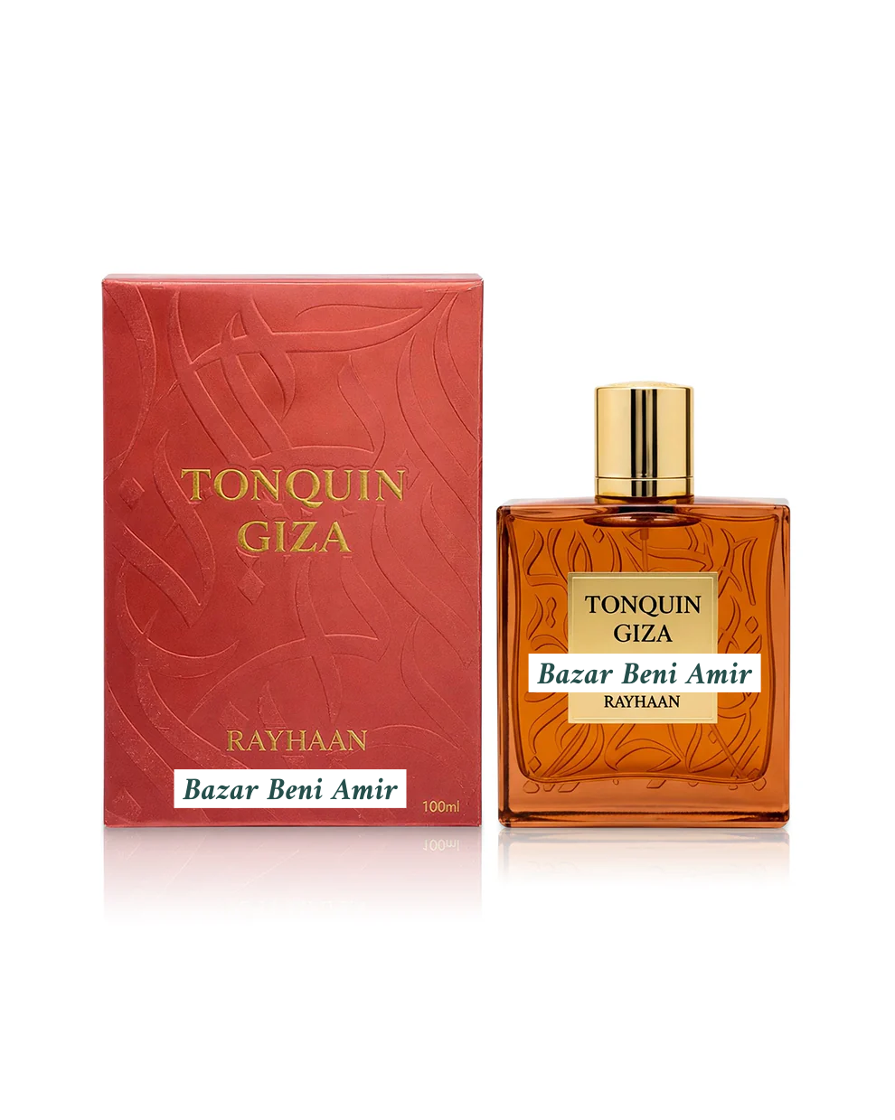 rayhaan-TONQUIN-GIZA-perfume-bottle-beside-box-against-white-background Rayhaan Tonquin Giza - Imagen 1